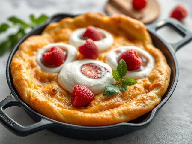 Drie in de pan — AI-gegenereerde illustratie