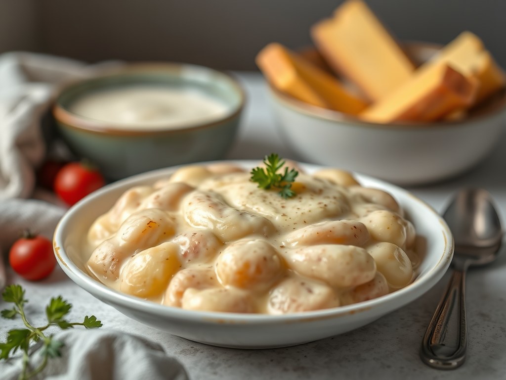 Drie maal feestpuree, AI-gegenereerde illustratie