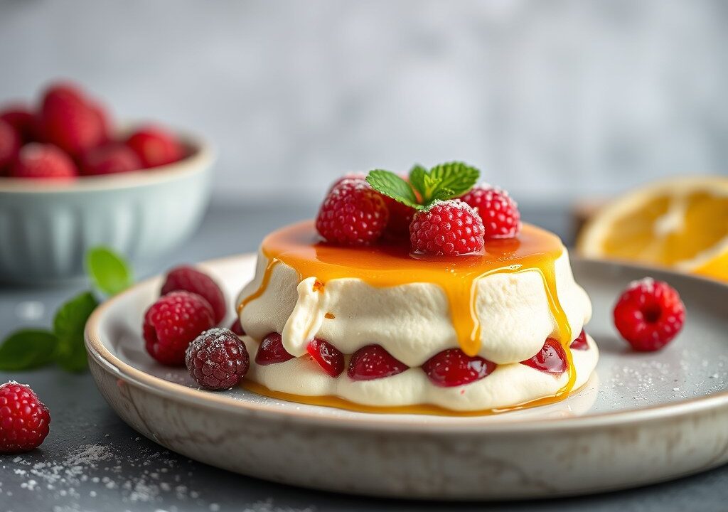 Dromerige bavarois, AI-gegenereerde illustratie
