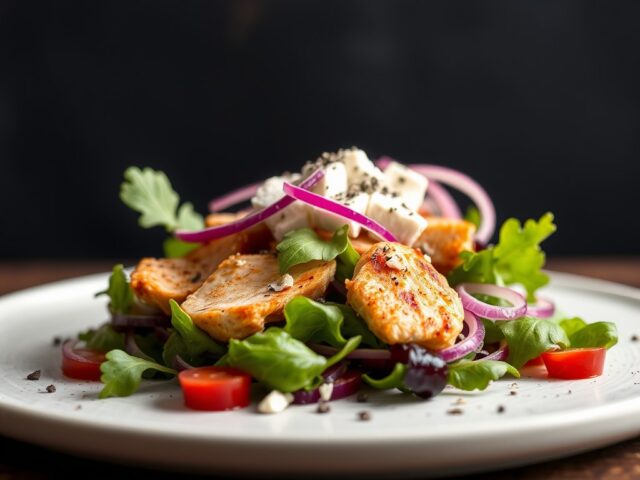 Druivensalade met kip en geitenkaas