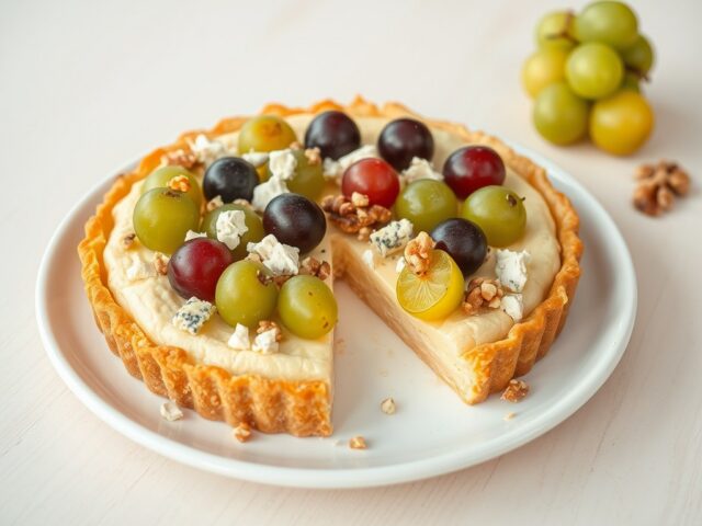 Druiventaart met roquefort