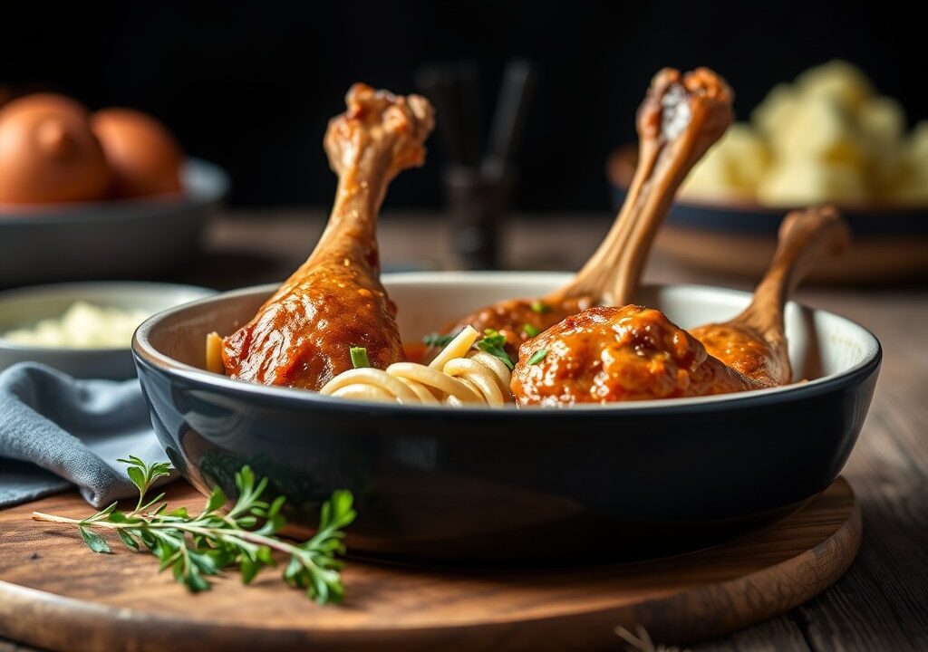 Drumsticks (kippenpoten) in zak — AI-gegenereerde illustratie