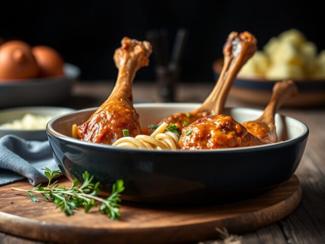 Drumsticks (kippenpoten) in zak — AI-gegenereerde illustratie