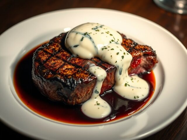 Dudley steak met Shropshire Blue
