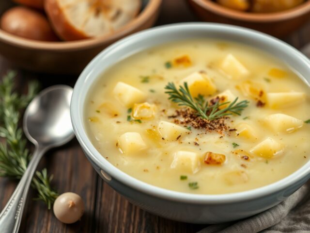 Duitse aardappelsoep — AI-gegenereerde illustratie