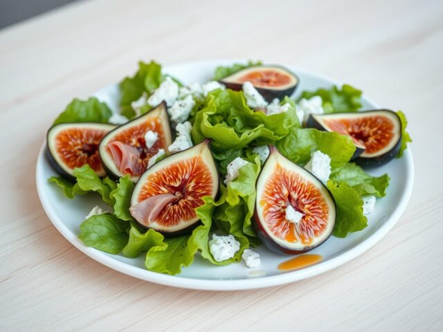 Duitse Versie van Sla met Vijgen, Ham en Geitenkaas