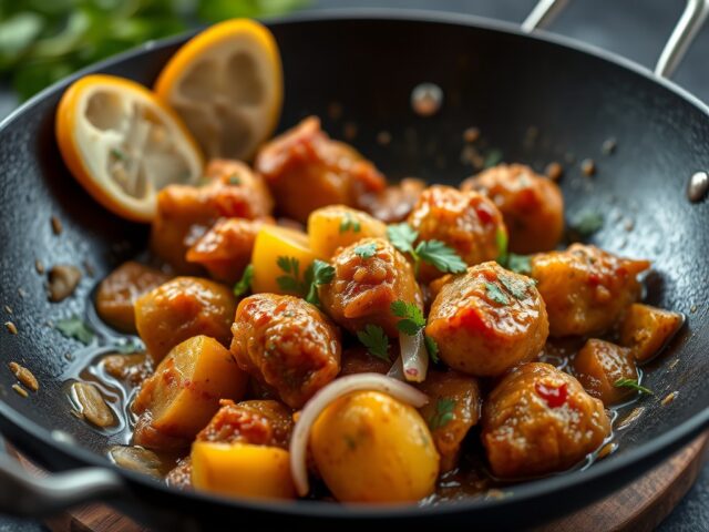 Duivelse Kipcurry ( Kari Debal ) — AI-gegenereerde illustratie