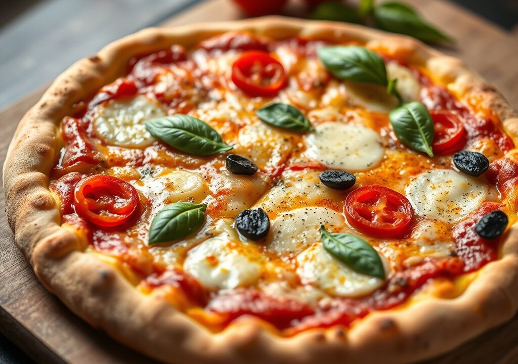 Echte Napolitaanse pizza — AI-gegenereerde illustratie