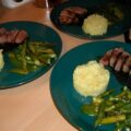 Eendenborst met asperges