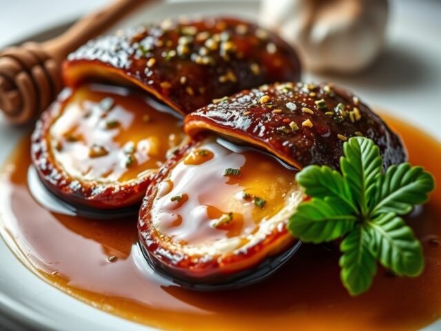 Eendenborst met balsamicosaus — AI-gegenereerde illustratie