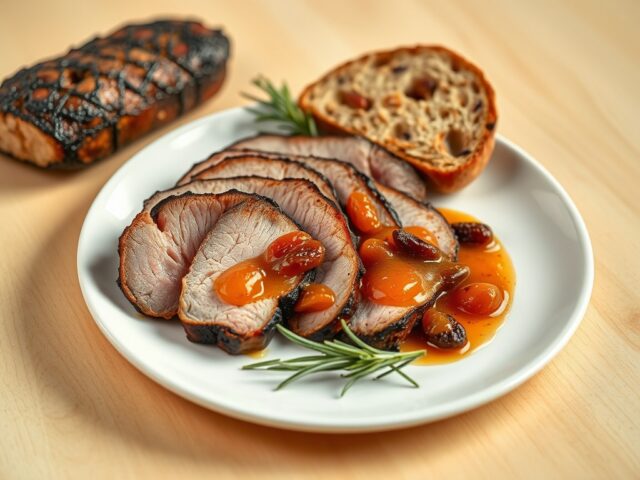 Eendenborst met thee-sinaasappelsaus
