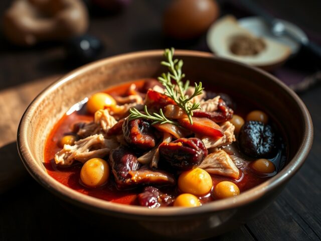 Eendenragout met rode kool