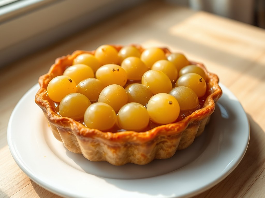 Eenpersoons druiven tarte tatins, AI-gegenereerde illustratie