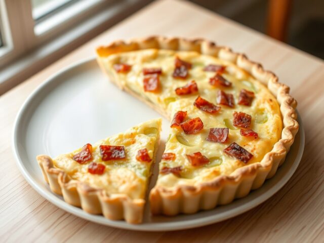 Eenvoudige quiche met prei