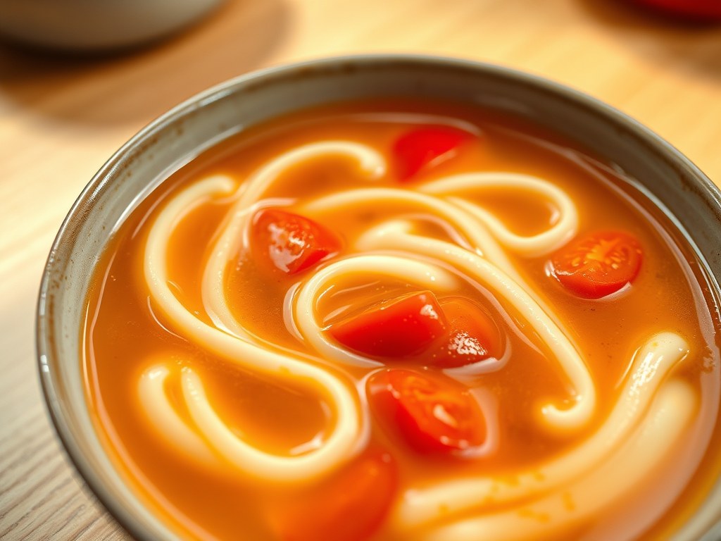 Ei – tomaten soep, AI-gegenereerde illustratie