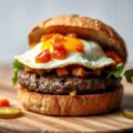 Eiburger met tomatenrelish