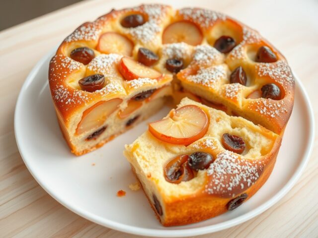 Eierbroodtaart met appel