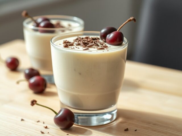 Eiercognacmousse met kersen