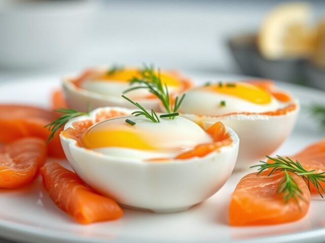 Eieren in gerookte zalm
