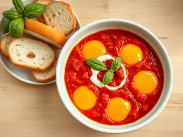 Eieren in tomatensaus