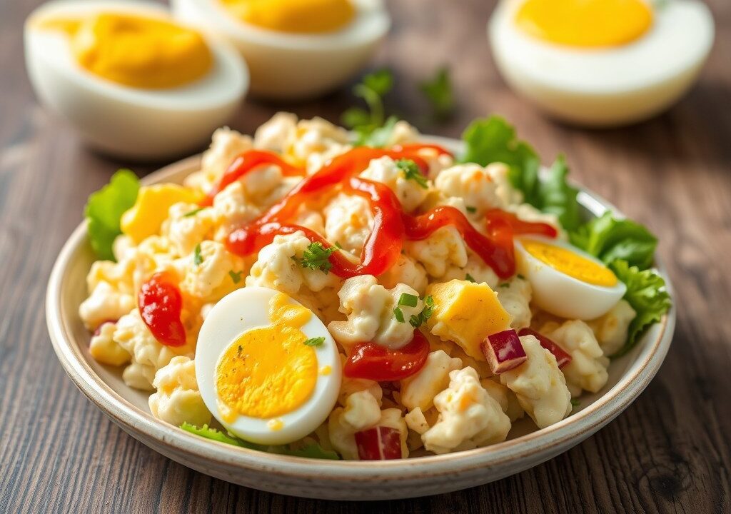 Eiersalade, AI-gegenereerde illustratie