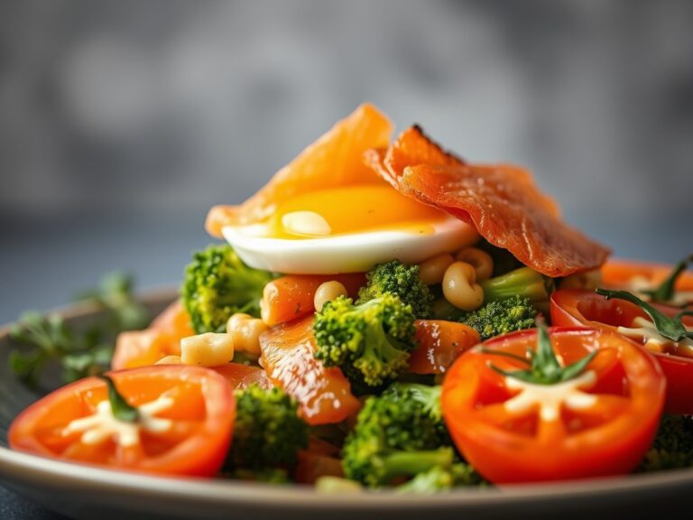 Eiersalade met broccoli en gerookte zalm