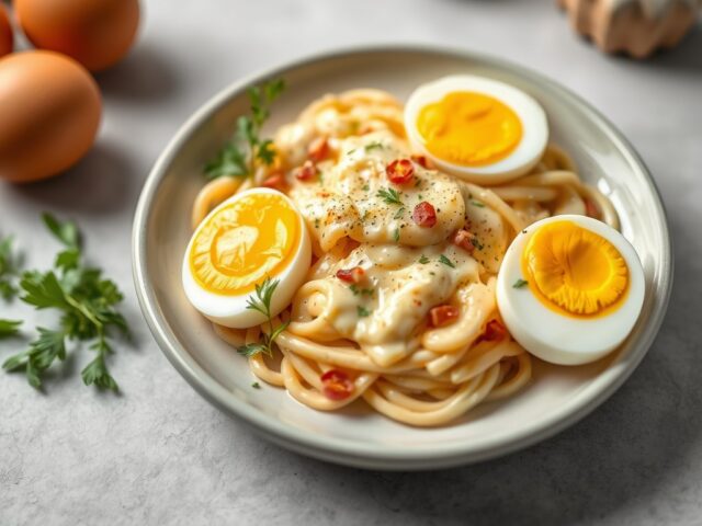 Eiersalade met postelein — AI-gegenereerde illustratie
