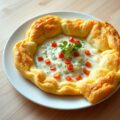 Eierspaghettirand met roquefort