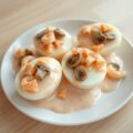 Eitjes in zalmsaus