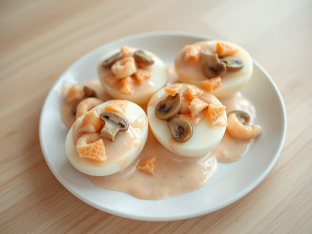 Eitjes in zalmsaus
