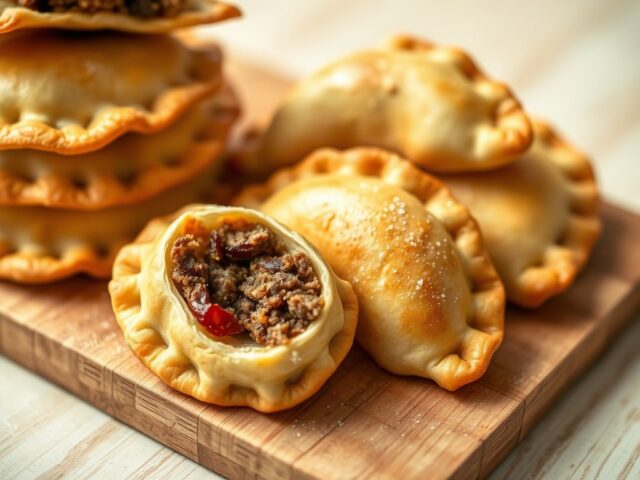 Empanadas met gehakt, zongedroogde tomaten en venkel