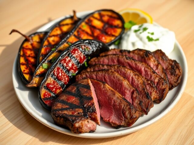 Entrecôte Prik met Aubergine Grillé