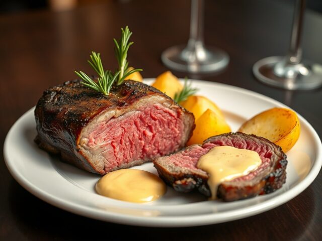 Entrecote met geroosterde aardappelen