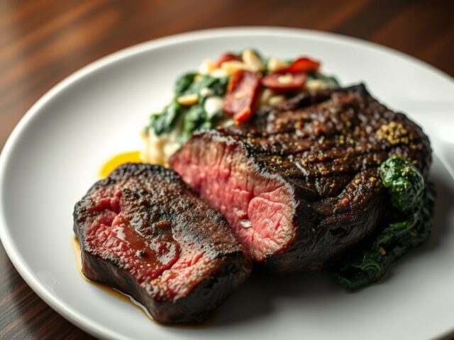 Entrecote met spinazie á la créme