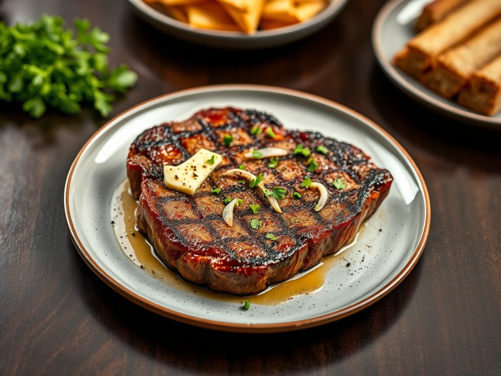 Entrecote mirabeau ( zieopm), AI-gegenereerde illustratie