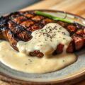 Entrecotes met knoflooksaus