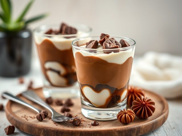 Espresso-hazelnootparfait — AI-gegenereerde illustratie