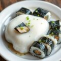Espuma van appel, sushi en maatjes