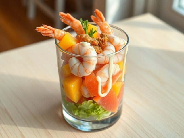 Exotische cocktail van Noordzeegarnalen