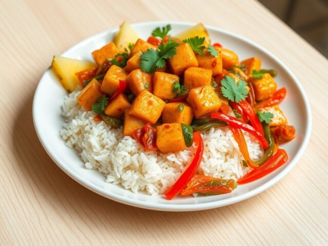 Exotische peppersweet met rijst