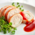 Fantasie van kreeft met een kleine salade, vanille