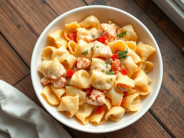 Farfalle met romige zalmsaus