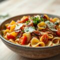 Farfalle met zongedroogde tomaatjes