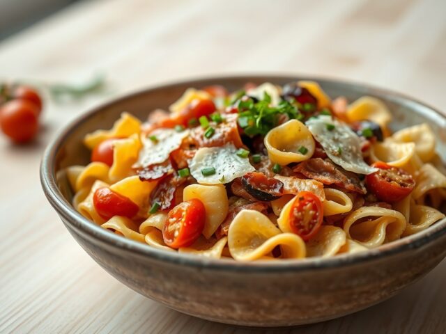Farfalle met zongedroogde tomaatjes
