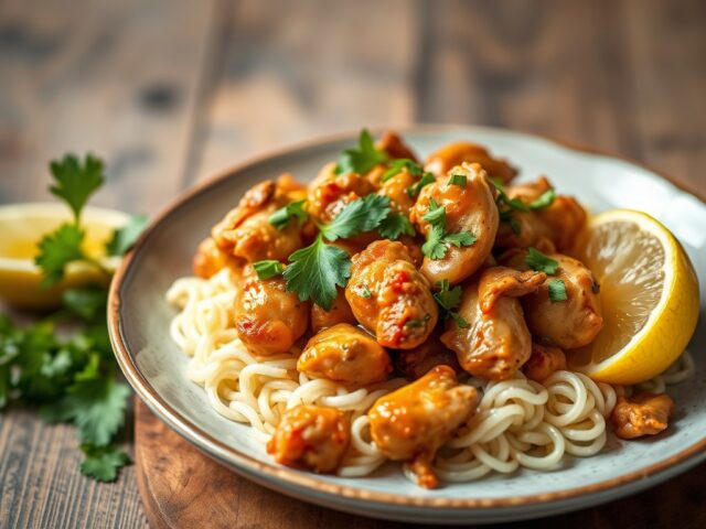 Feestelijke Thaise kip uit de oven — AI-gegenereerde illustratie