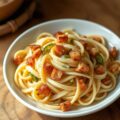 Fettuccine met witloof en spekblokjes