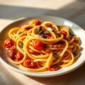 Fettucine met ansjovis en knoflook