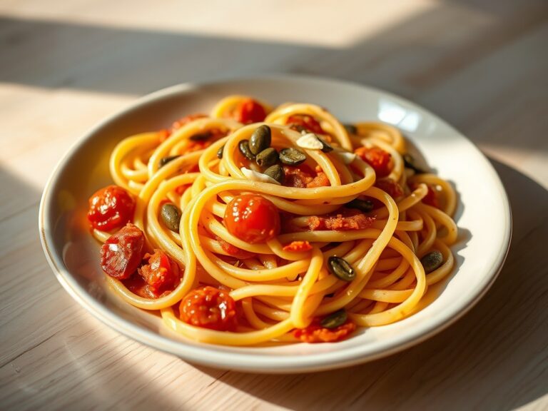 Fettucine met ansjovis en knoflook