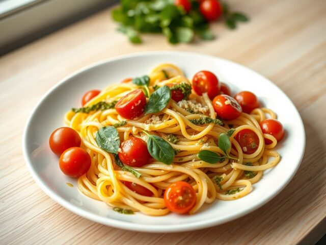 Fettucine met kerstomaatjes