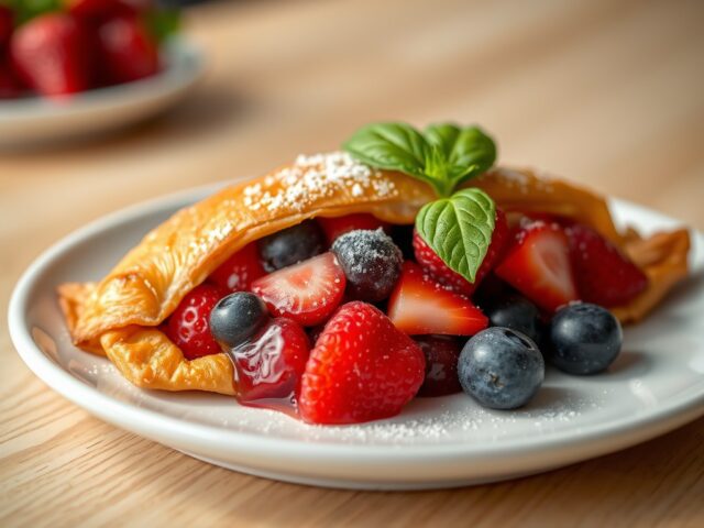 Feuilleté met rode vruchten en stevia